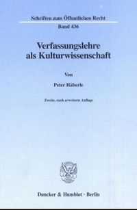 Produktbild: Verfassungslehre als Kulturwissenschaft.
