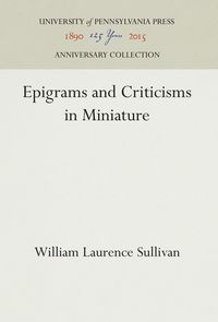 Produktbild: Epigrams and Criticisms in Miniature
