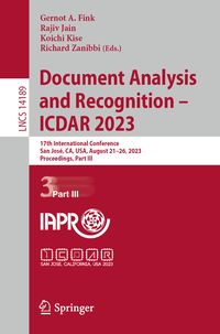 Produktbild: Document Analysis and Recognition - ICDAR 2023