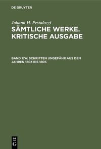 Produktbild: Schriften ungef&auml;hr aus den Jahren 1803 bis 1805