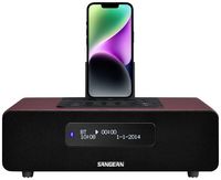 Produktbild: Sangean DDR-38 Tischradio DAB+, DAB, UKW Apple-Dock, AUX, Bluetooth&reg; Akku-Ladefunktion, Inkl. Fernbedienung, Weckfunktion Braun