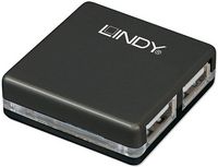 Produktbild: LINDY 42742 USB-Hub 4 Port USB-A USB 2.0 480MBit/s Schwarz 42742