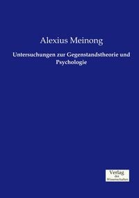 Produktbild: Untersuchungen zur Gegenstandstheorie und Psychologie
