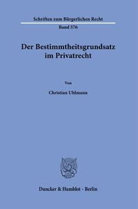 Produktbild: Der Bestimmtheitsgrundsatz im Privatrecht