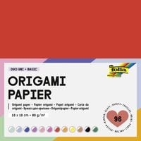 Produktbild: Folia Faltbl&auml;tter aus Origami Papier DUO UNI 80g/m&sup2;, 10x10cm, 96 Blatt, farbig sortiert