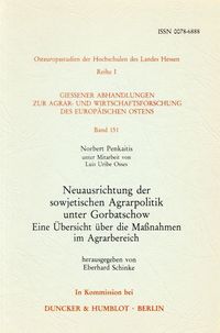 Produktbild: Neuausrichtung der sowjetischen Agrarpolitik unter Gorbatschow.