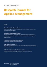 Produktbild: Research Journal for Applied Management - Jg. 2, Heft 1