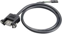 Bild vom Artikel Akasa USB-Kabel USB 2.0 Pfostenstecker 4pol., USB-A Buchse 0.60 m Schwarz schraubbar, vergoldete Steckkontakte, UL-zertifiziert AK-CBUB06-60BK vom Autor 