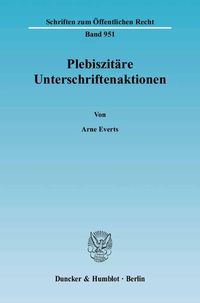 Produktbild: Plebiszit&auml;re Unterschriftenaktionen.