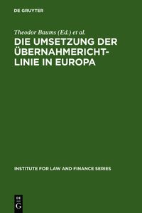 Produktbild: Die Umsetzung der &Uuml;bernahmerichtlinie in Europa