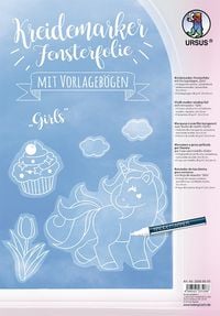 Produktbild: URSUS Kreidemarker-Fensterfolie mit Vorlageb&ouml;gen "Girls"