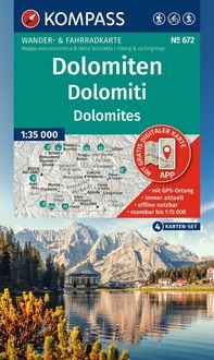 Produktbild: KOMPASS Wanderkarten-Set 672 Dolomiten, Dolomiti, Dolomites (4 Karten) 1:35.000