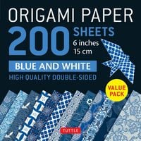 Produktbild: Origami Paper 200 sheets Blue and White Patterns 6" (15 cm)