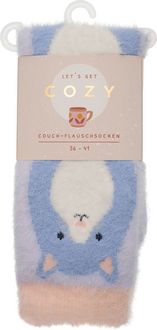 Produktbild: COZY Couch-Flauschsocken"Cozy Cat", blau, Gr&ouml;&szlig;e 36-41