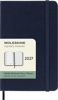 Produktbild: Moleskine 12 Monate Wochen Notizkalender 2027, Pocket/A6, 1 Wo = 1 Seite, rechts linierte Seite, Fester Einband, Saphir