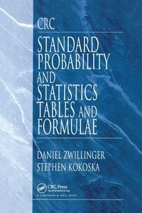 Produktbild: CRC Standard Probability and Statistics Tables and Formulae