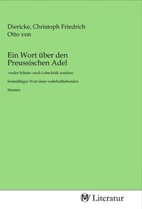 Produktbild: Ein Wort &uuml;ber den Preussischen Adel