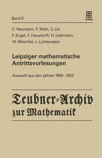 Produktbild: Leipziger mathematische Antrittsvorlesungen