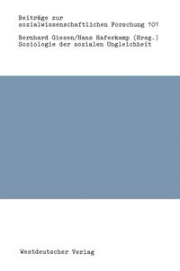 Produktbild: Soziologie der sozialen Ungleichheit