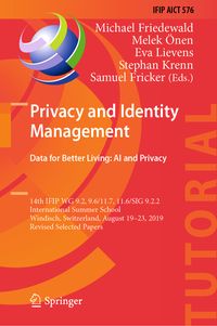 Produktbild: Privacy and Identity Management. Data for Better Living: AI and Privacy