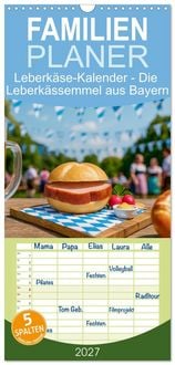 Produktbild: Familienplaner 2027 - Leberk&auml;se-Kalender - Die Leberk&auml;ssemmel aus Bayern mit 5 Spalten (Wandkalender, 21 x 45 cm) CALVENDO