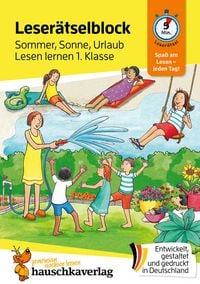 Produktbild: Lese-R&auml;tselblock - Sommer, Sonne, Urlaub! Lesen lernen 1. Klasse