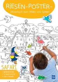 Bild vom Artikel Riesen-Poster-Stickerbuch zum Malen und Spielen - Safari vom Autor 