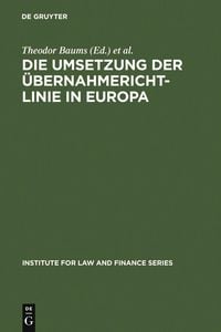 Produktbild: Die Umsetzung der &Uuml;bernahmerichtlinie in Europa