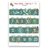 Produktbild: Meine Zahlen-Tafel von 1-20 Grundschrift