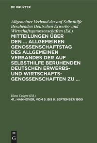 Produktbild: Hannover, vom 5. bis 8. September 1900