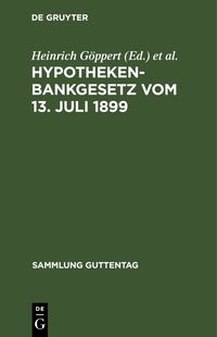 Produktbild: Hypothekenbankgesetz vom 13. Juli 1899
