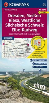Produktbild: KOMPASS Fahrradkarte 3371 Dresden, Mei&szlig;en, Westliche S&auml;chsische Schweiz 1:70.000