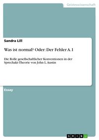 Produktbild: Was ist normal? Oder: Der Fehler A.1