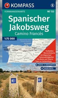 Produktbild: KOMPASS Wanderkarte 133 Spanischer Jakobsweg, Camino Franc&eacute;s 1:100.000