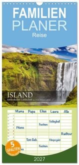 Produktbild: Familienplaner 2027 - Island - Spektakul&auml;re Landschaft aus Feuer, Wasser und Eis mit 5 Spalten (Wandkalender, 21 x 45 cm) CALVENDO
