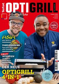Produktbild: OptiGrill Magazin: So leicht geht lecker. Der neue OptiGrill 4-in-1. Mit Starkoch Nelson M&uuml;ller und Benni Hetterich "Der OptiGriller"