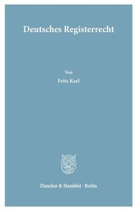 Produktbild: Deutsches Registerrecht.