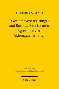 Produktbild: Investorenvereinbarungen und Business Combination Agreements bei Aktiengesellschaften