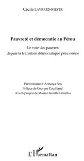 Produktbild: Pauvrete et democratie au perou - le vote des pauvres depuis