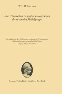 Produktbild: &Uuml;ber Thetareihen zu gro&szlig;en Untergruppen der rationalen Modulgruppe