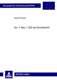 Produktbild: Art. 1 Abs. 1 GG als Grundrecht