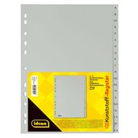 Produktbild: Idena Register aus Kunststoff A bis Z 20-teilig &uuml;berbreit 120&micro; grau DIN A4