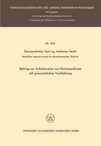 Produktbild: Beitrag zur Arbeitsweise von Formmaschinen mit pneumatischer Verdichtung