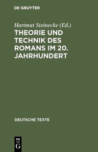 Produktbild: Theorie und Technik des Romans im 20. Jahrhundert