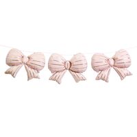 Produktbild: Folienballon Set, Schleifen, Streifen, Rosa/Gold, 3 Stk, inkl. 2,5m Neonband & Luftr&ouml;hrchen zum Aufblasen, 55 x 43 x 16 cm