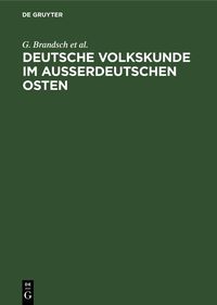 Produktbild: Deutsche Volkskunde im ausserdeutschen Osten