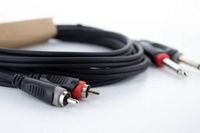 Produktbild: Cordial 14840 Klinke / Cinch Audio Anschlusskabel [2x Klinkenstecker 6.3 mm (mono) - 2x Cinch-Stecker] 1.50 m Schwarz PVC-Mantel, Zwillingsleitung