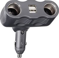 Produktbild: Basetech A13-123 2fach Zigarettenanz&uuml;nder-Verteiler Anzahl Zigarettenkupplungen 2 x Schnittstellen: USB 2 x Belastbarkeit Strom max. 10 A
