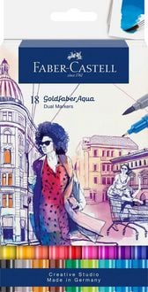 Produktbild: Faber-Castell Tuschestift Dual Marker Goldfaber Aqua, 18er Set