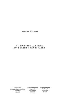 Produktbild: Du particularisme au delire identitaire